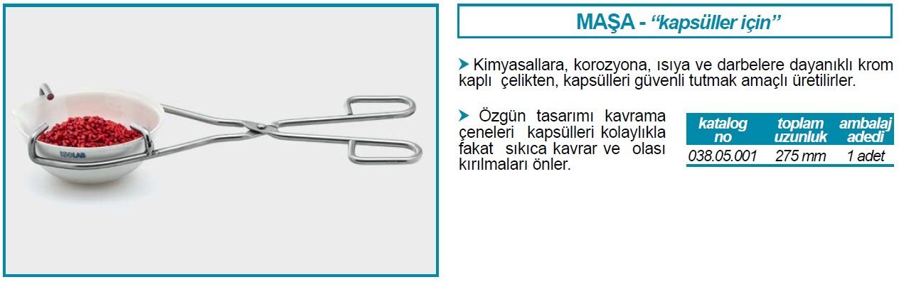 İSOLAB 038.05.001 kapsül maşası